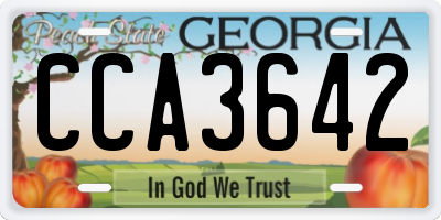 GA license plate CCA3642