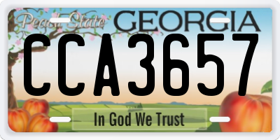 GA license plate CCA3657