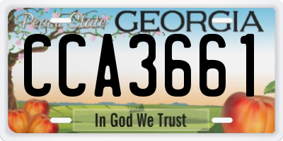 GA license plate CCA3661
