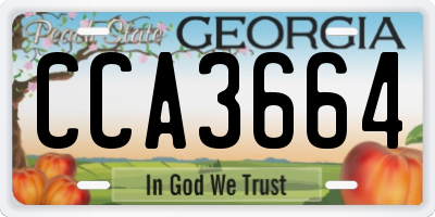 GA license plate CCA3664