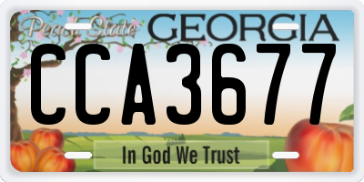 GA license plate CCA3677