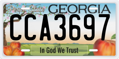 GA license plate CCA3697