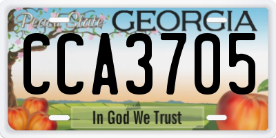 GA license plate CCA3705
