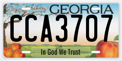 GA license plate CCA3707