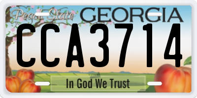GA license plate CCA3714