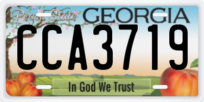 GA license plate CCA3719