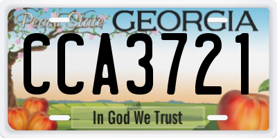GA license plate CCA3721