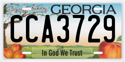GA license plate CCA3729