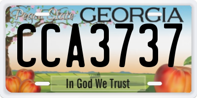 GA license plate CCA3737