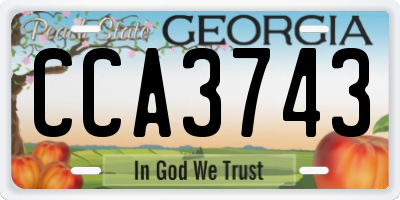 GA license plate CCA3743