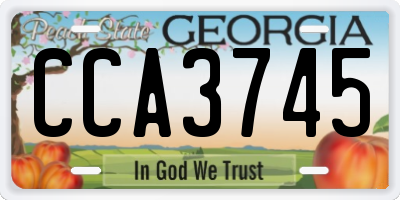 GA license plate CCA3745