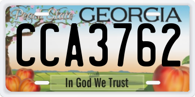 GA license plate CCA3762