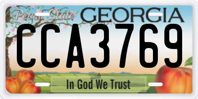 GA license plate CCA3769