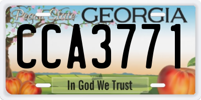 GA license plate CCA3771