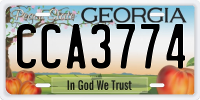 GA license plate CCA3774