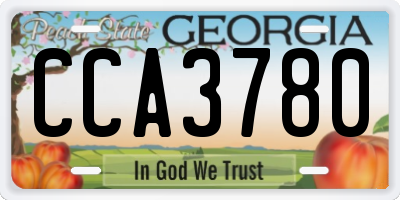 GA license plate CCA3780