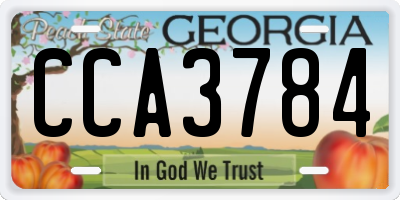 GA license plate CCA3784
