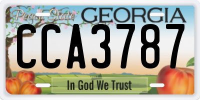GA license plate CCA3787