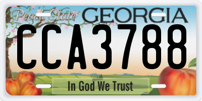 GA license plate CCA3788