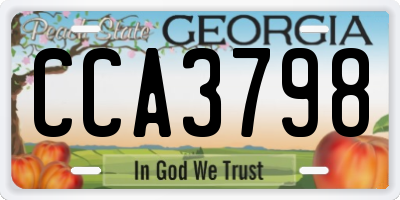 GA license plate CCA3798