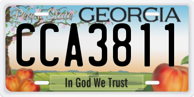 GA license plate CCA3811