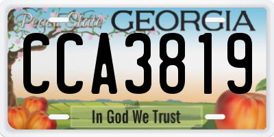 GA license plate CCA3819