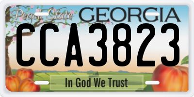 GA license plate CCA3823