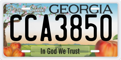 GA license plate CCA3850