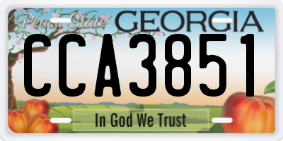 GA license plate CCA3851