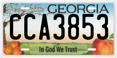 GA license plate CCA3853