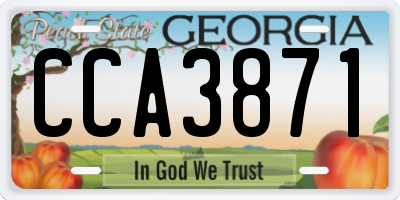 GA license plate CCA3871