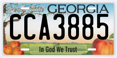 GA license plate CCA3885