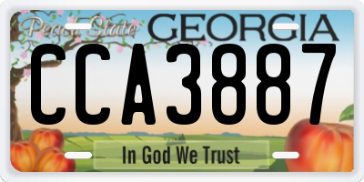 GA license plate CCA3887