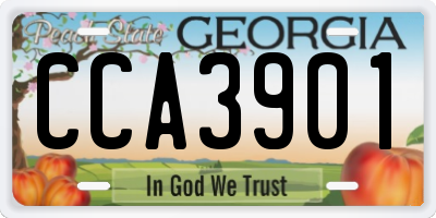 GA license plate CCA3901