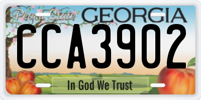 GA license plate CCA3902