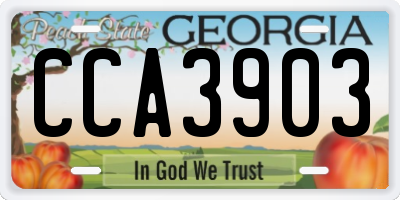 GA license plate CCA3903