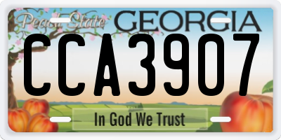 GA license plate CCA3907