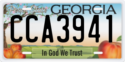 GA license plate CCA3941