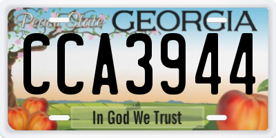 GA license plate CCA3944