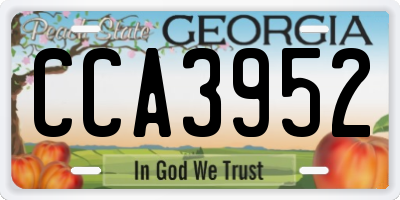 GA license plate CCA3952