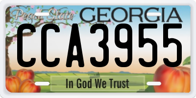 GA license plate CCA3955