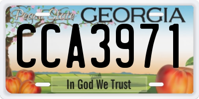 GA license plate CCA3971