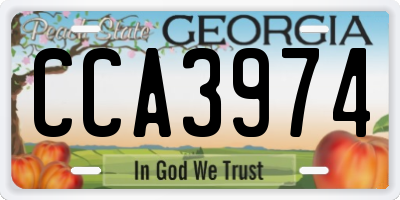 GA license plate CCA3974