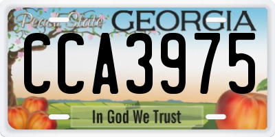 GA license plate CCA3975