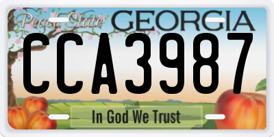 GA license plate CCA3987