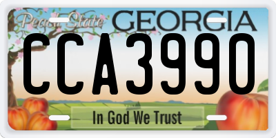 GA license plate CCA3990