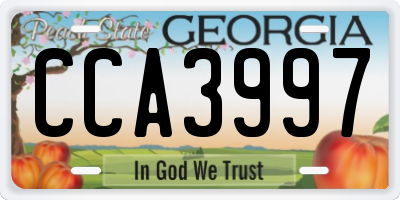 GA license plate CCA3997