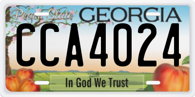 GA license plate CCA4024