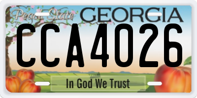 GA license plate CCA4026