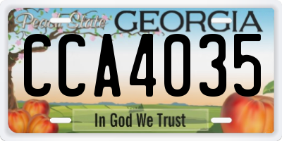 GA license plate CCA4035